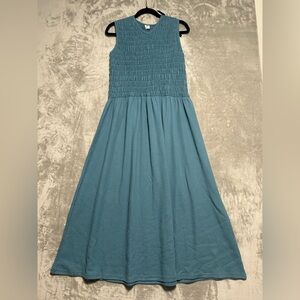 Made With Love Stretch Maxi Dress Women’s 16 Tall Blue Waffle